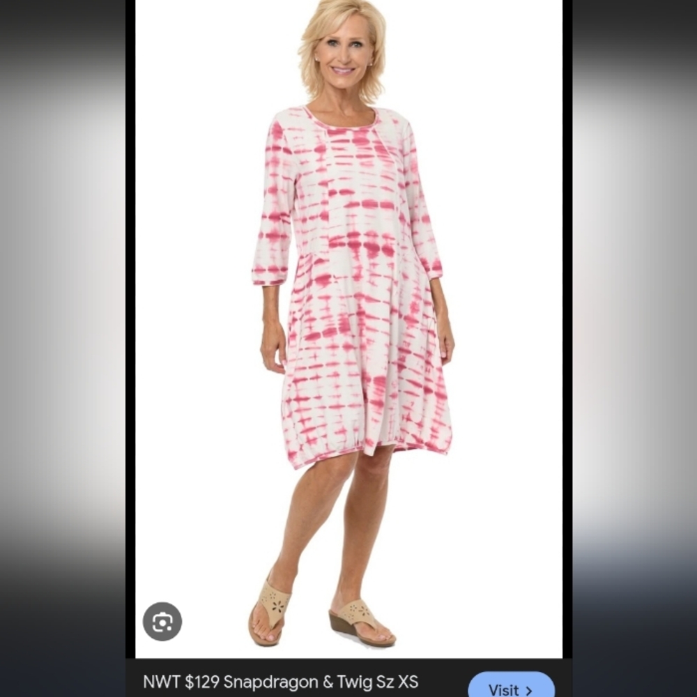 Pink Tie-Dye Dress.Pit To Pit 22".